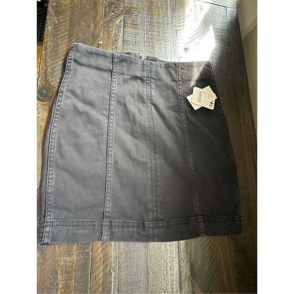 Free People Modern Femme Denim Mini Skirt in Black 0 - Picture 4 of 7